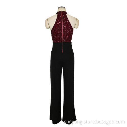 Women Office Loose Tube Wide Leg Pants Jumpsuits